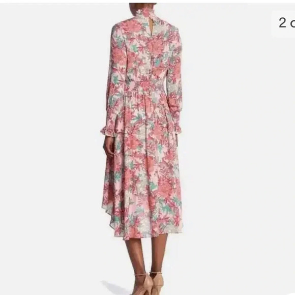 Nanette Lepore floral smocked high Lo midi dress - Picture 2 of 11